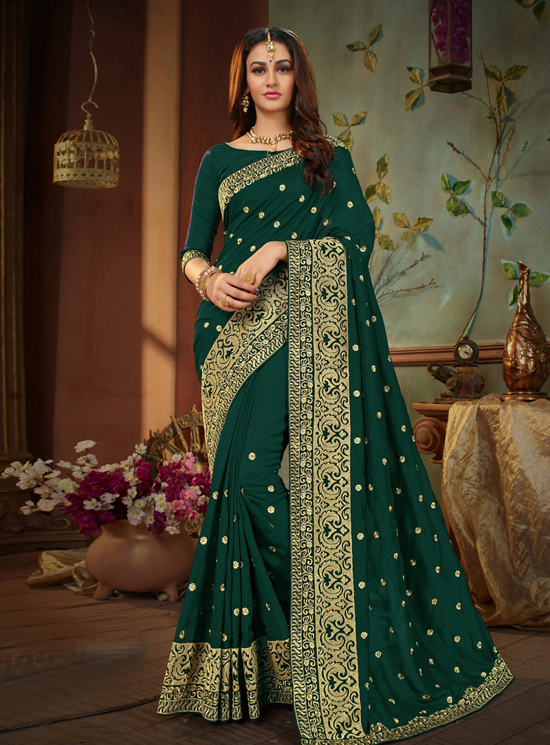 Green Silk Festival Wear Saree 146908