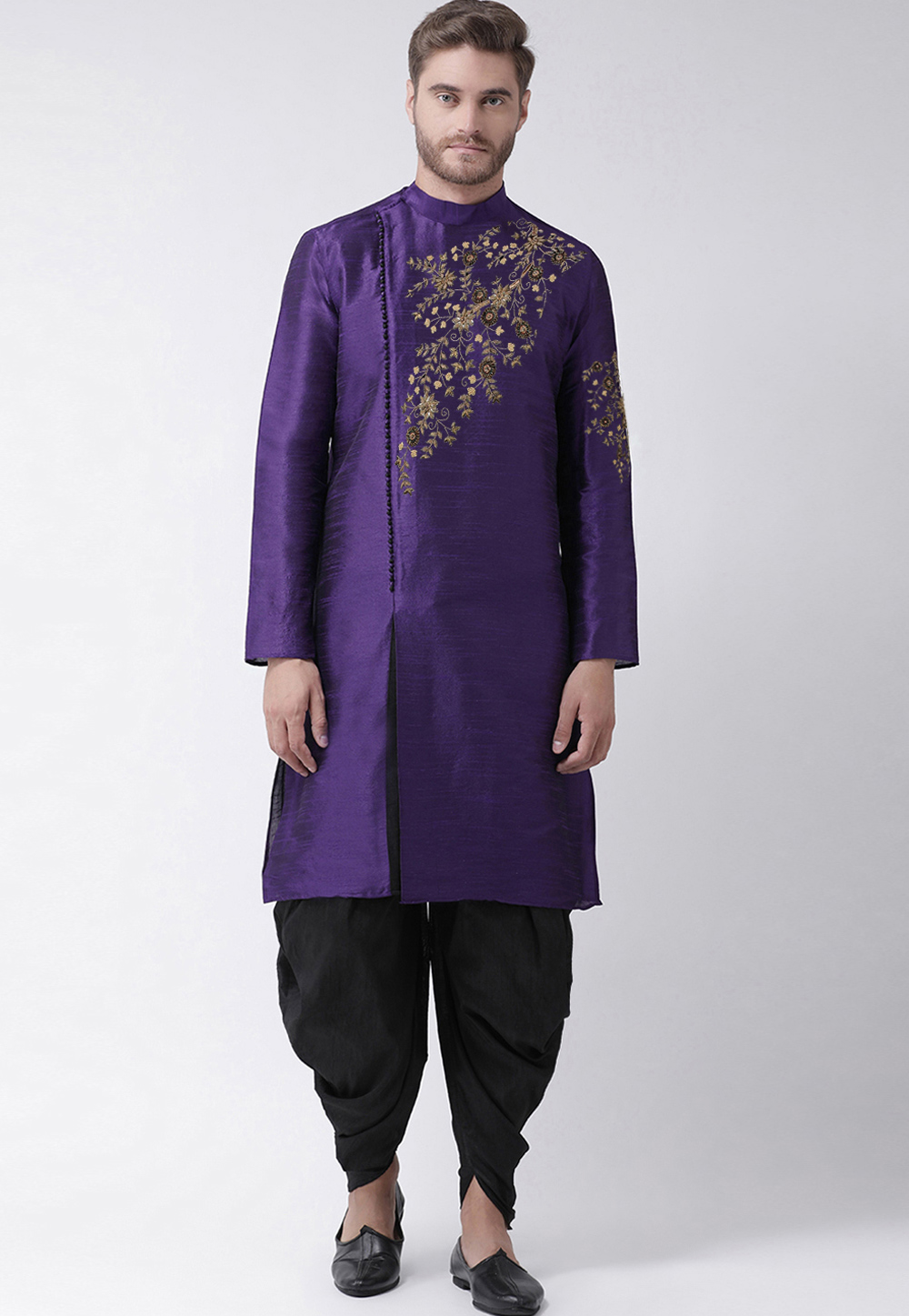 Violet Dupion Silk Dhoti Kurta 244243
