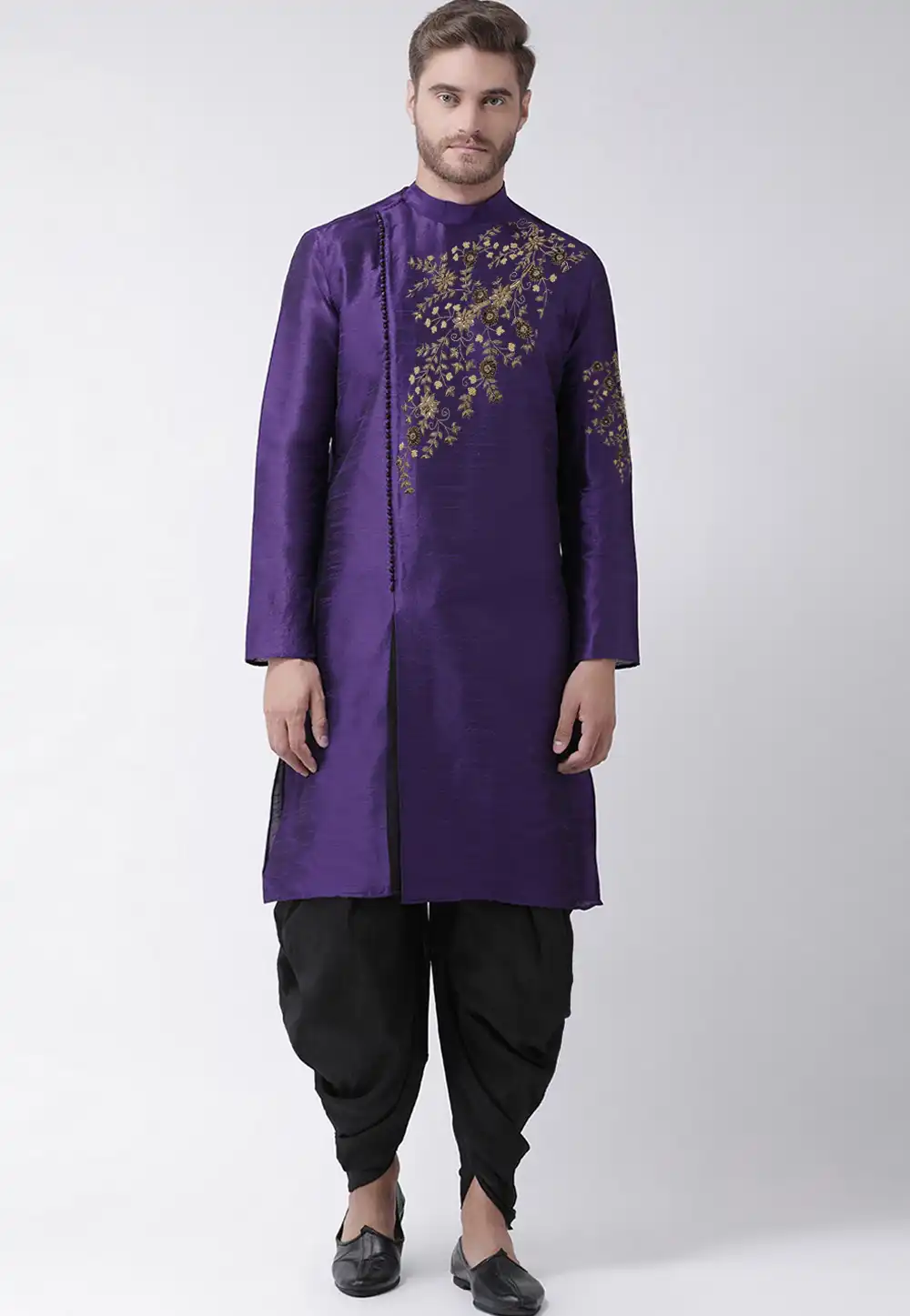 Violet Dupion Silk Dhoti Kurta 244243