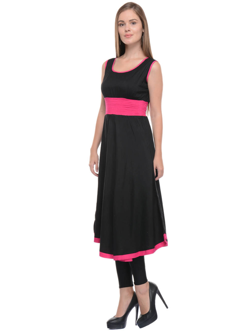 Black Rayon Readymade Kurti 105066