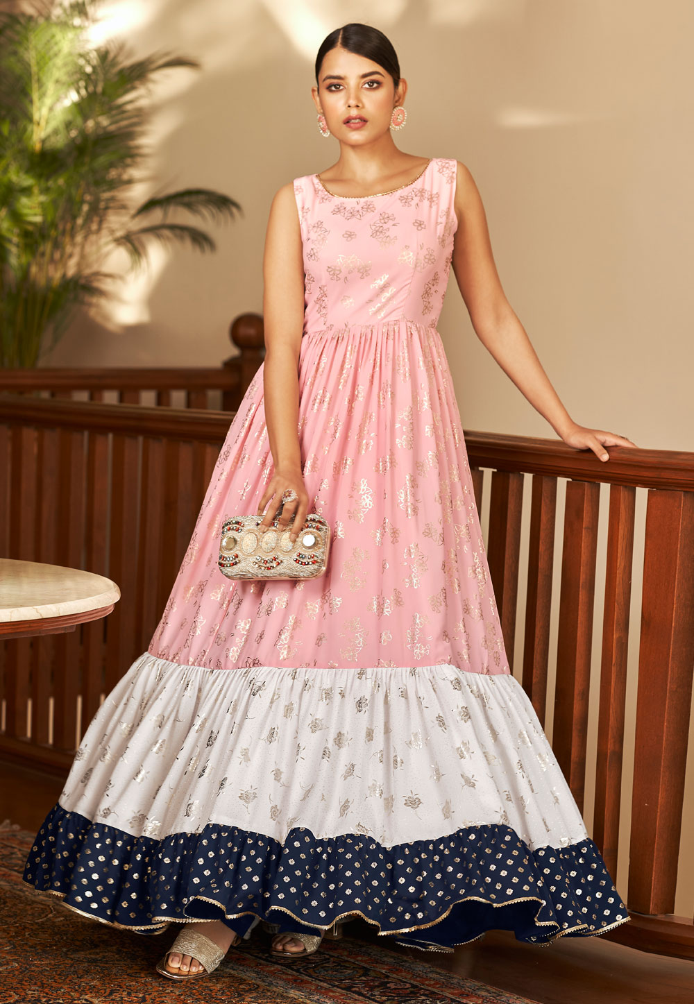 Pink Georgette Party Wear Gown 239879