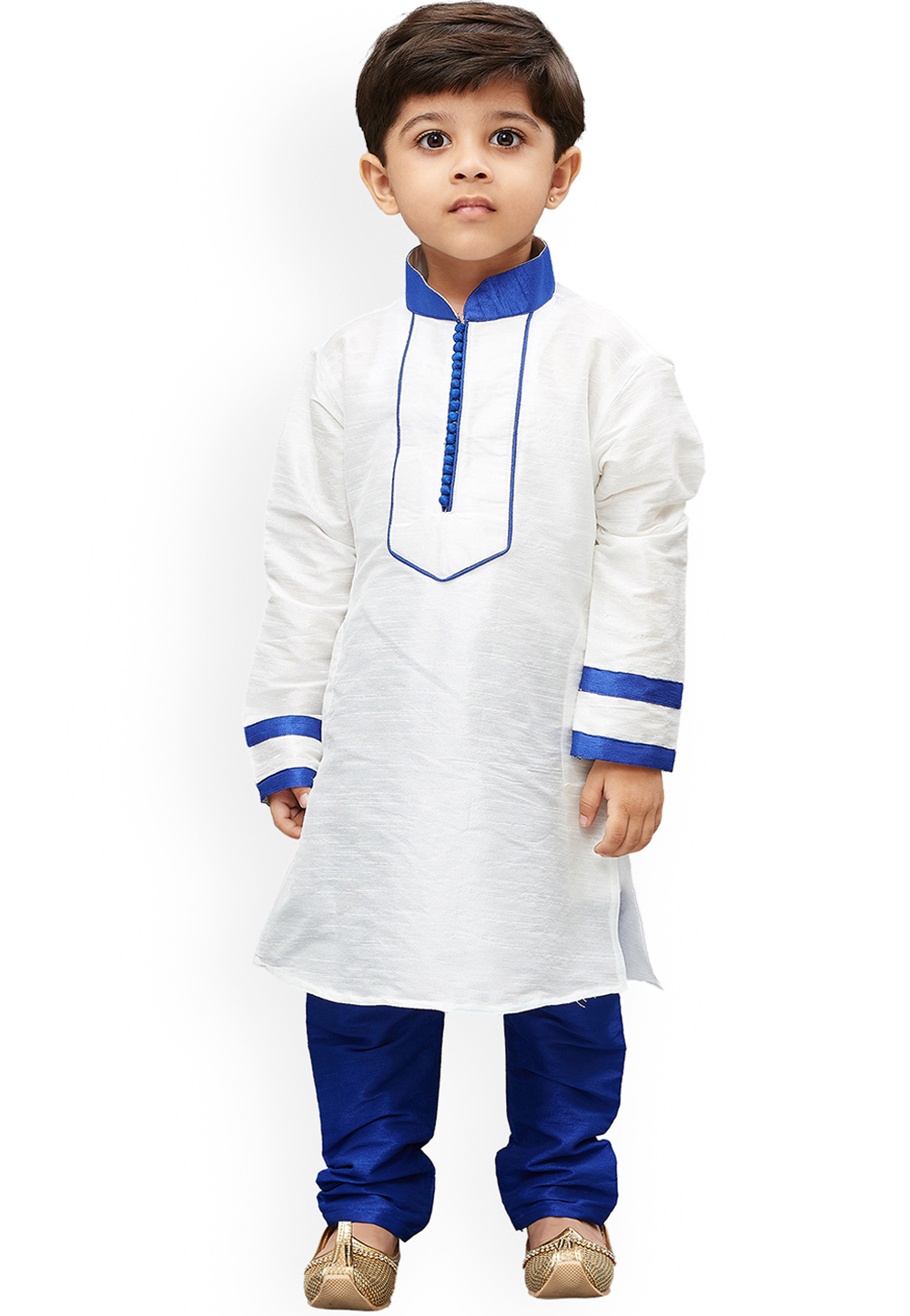 Off White Silk Kids Readymade Kurta Pajama 190741