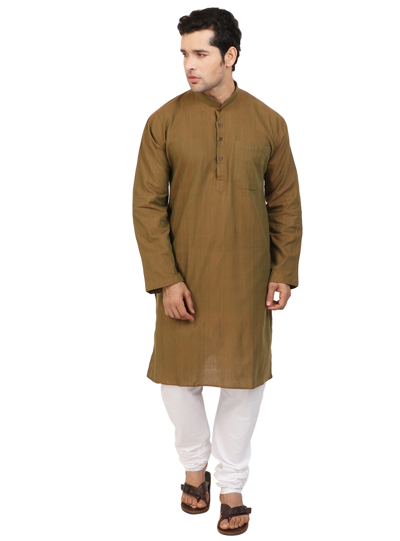 Camo Green Cotton Readymade Kurta Pajama 122971
