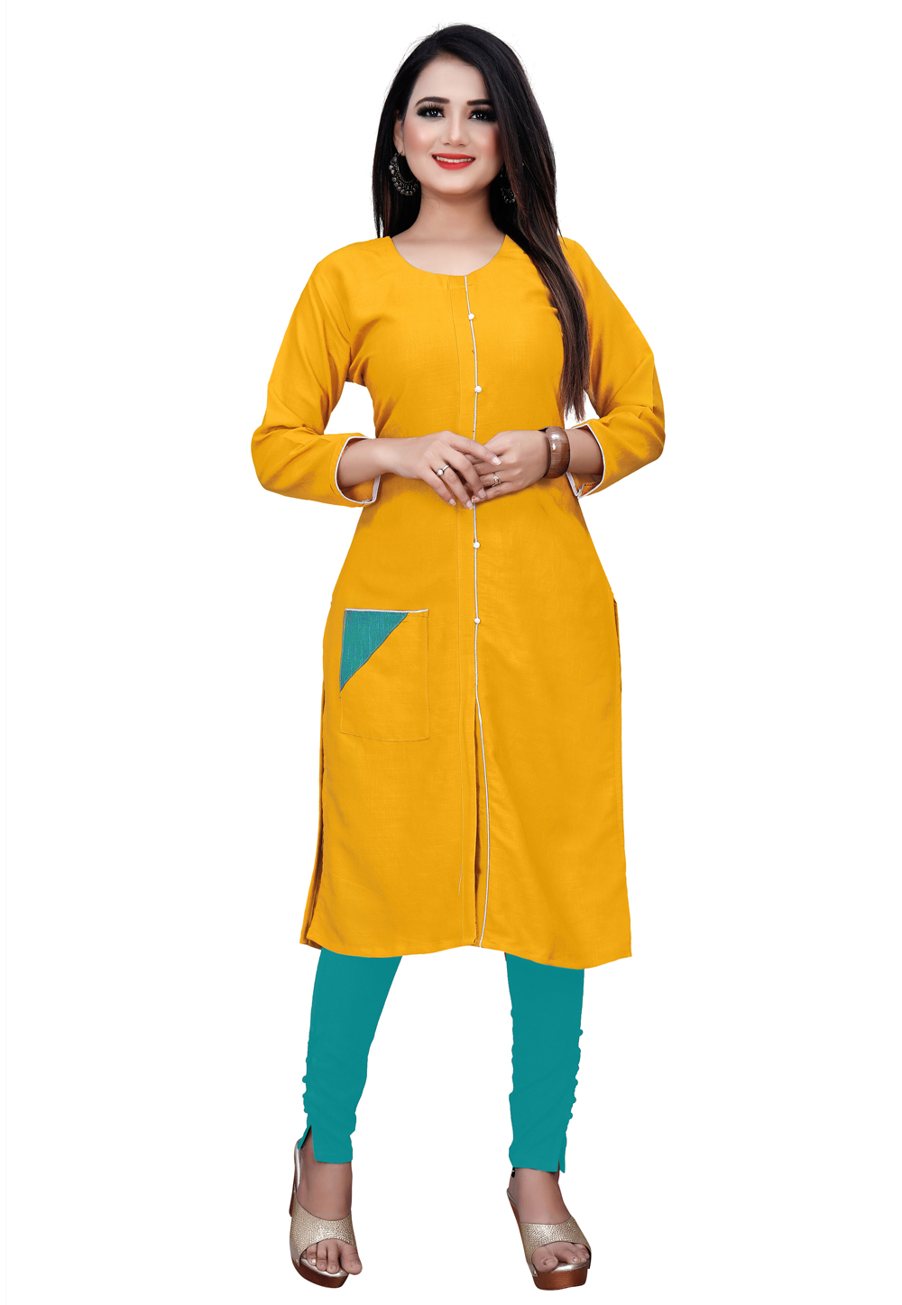 Yellow Rayon Tunic 229873