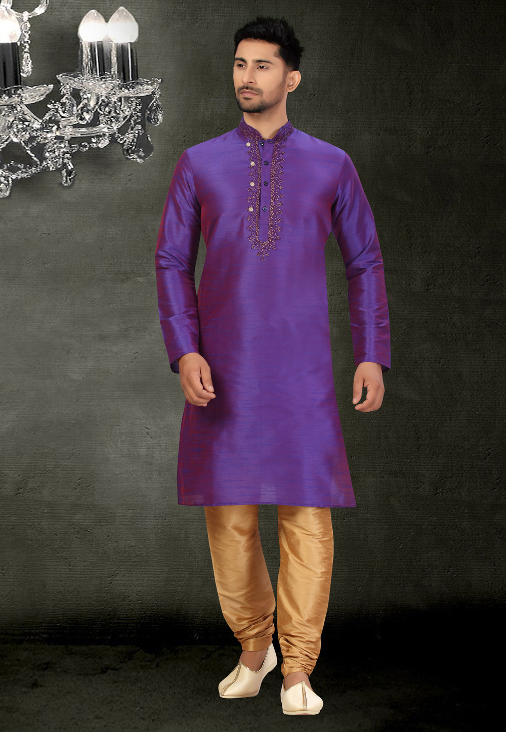 Violet Art Silk Kurta Pajama 231055