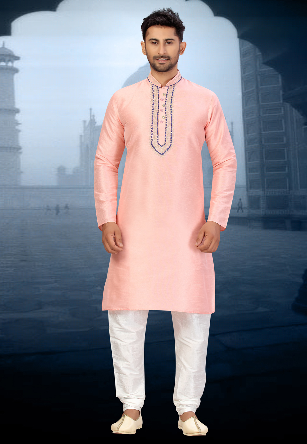 Pink Art Silk Kurta Pajama 231061