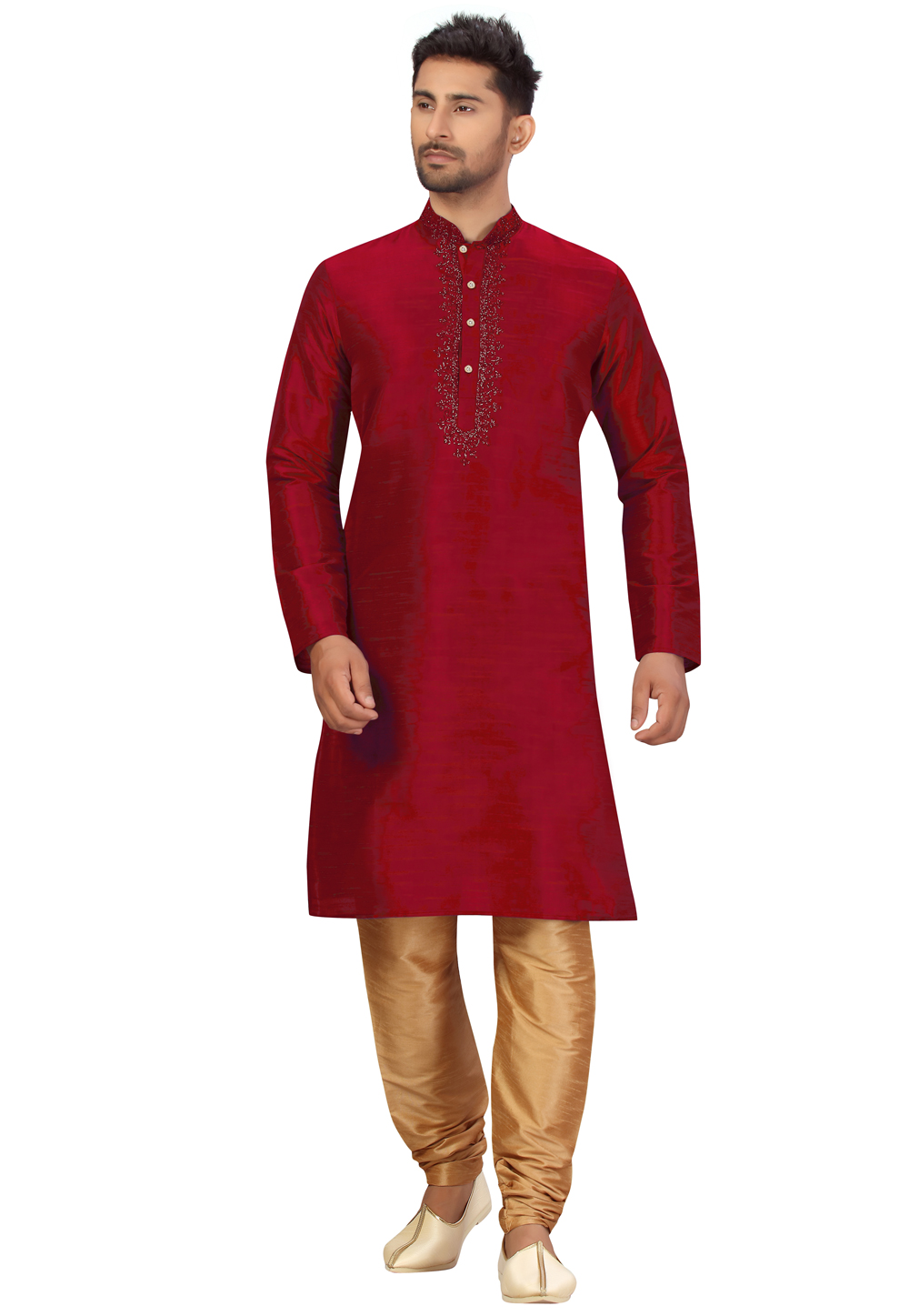 Maroon Art Silk Kurta Pajama 231077