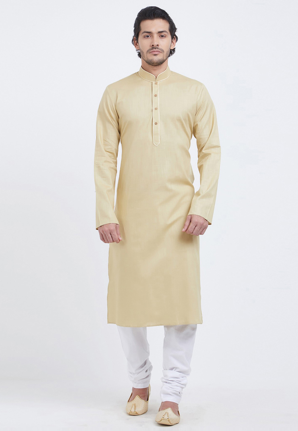 Cream Cotton Kurta Pajama 231079
