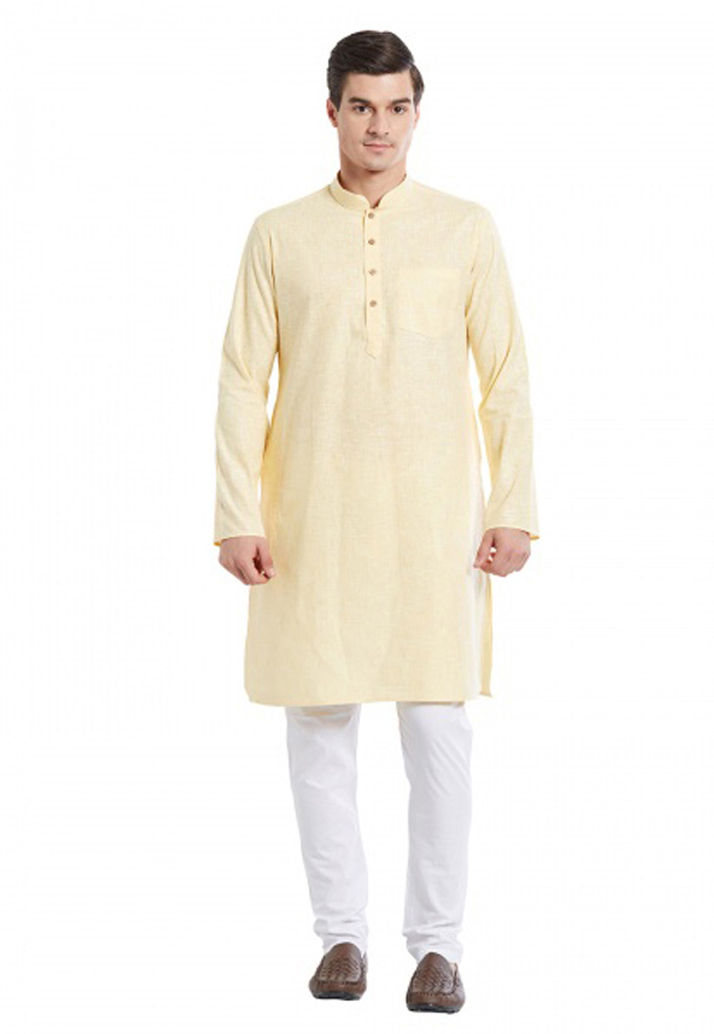 Cream Cotton Kurta Pajama 231087