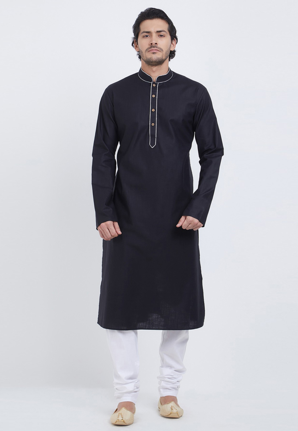 Black Cotton Kurta Pajama 234971