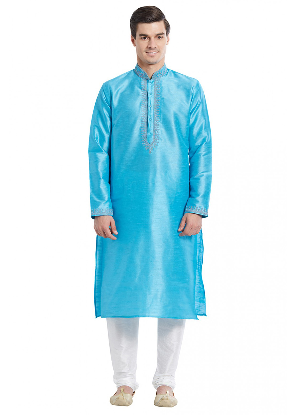 Sky Blue Art Silk Kurta Pajama 234974