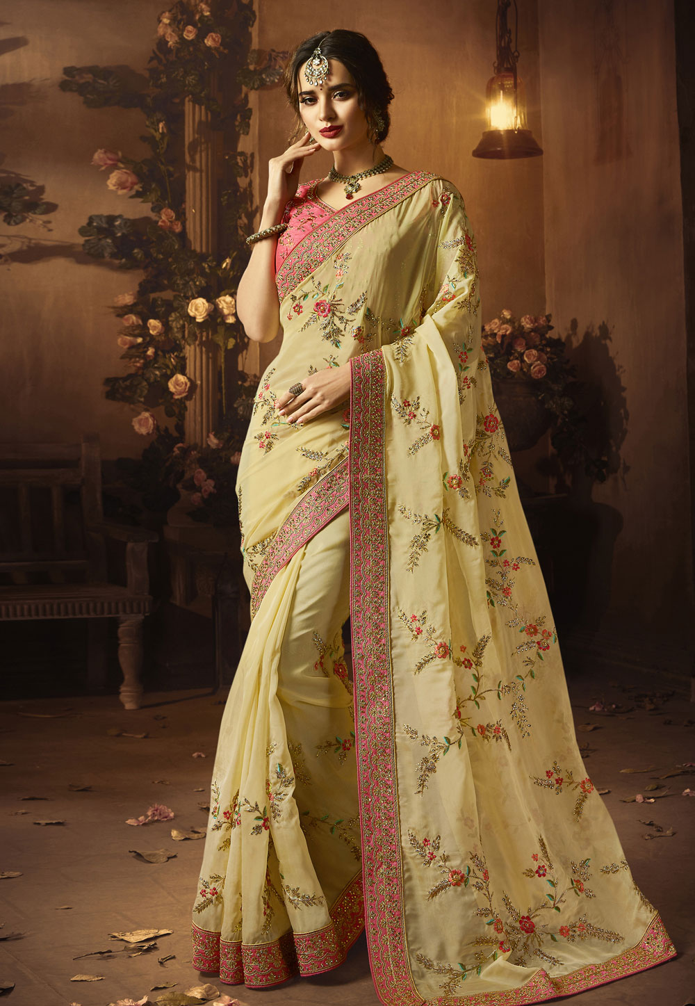 Yellow Silk Festival Wear Saree 154262
