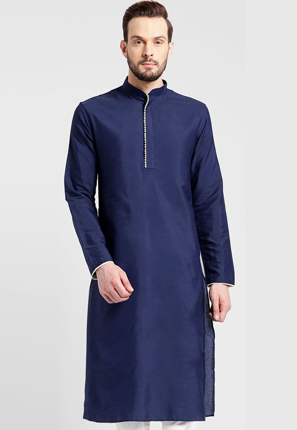 Navy Blue Art Silk Kurta Pajama 234981