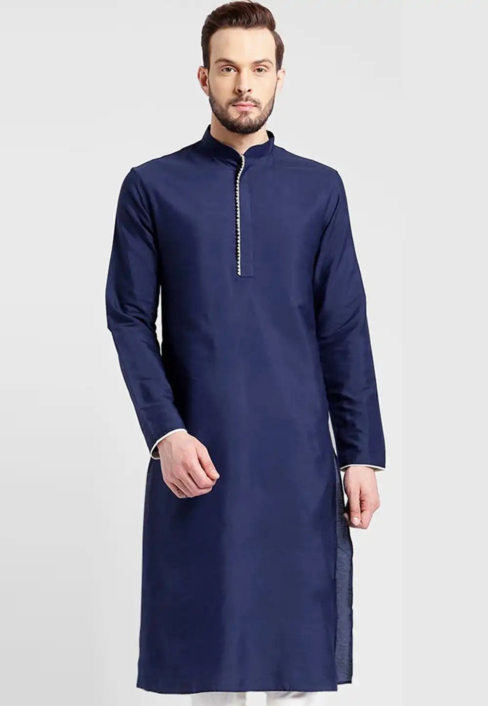 Navy Blue Art Silk Kurta Pajama 234981