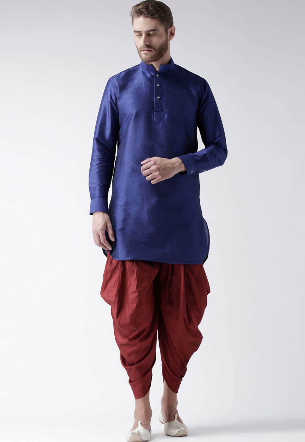 Blue Art Silk Dhoti Kurta 234986