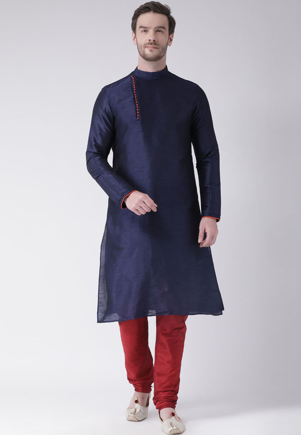 Navy Blue Art Silk Kurta Pajama 234989