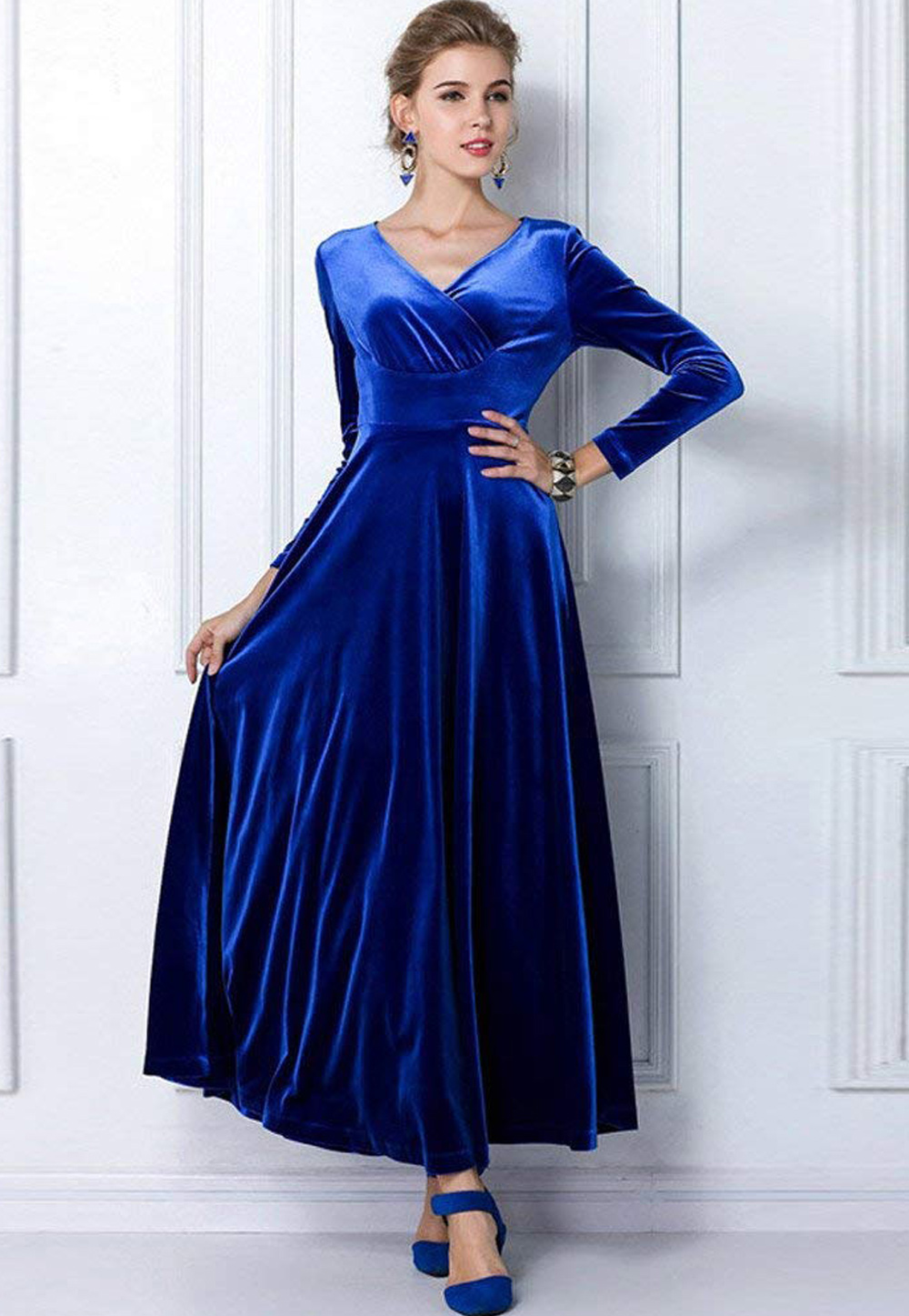 Blue Velvet Readymade Designer Kurti 192304