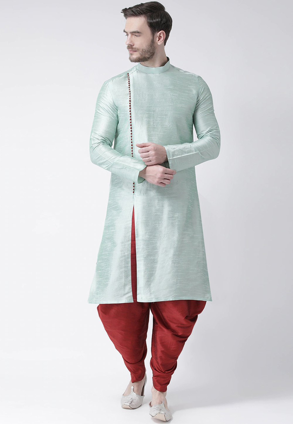 Sea Green Art Silk Dhoti Kurta 234995