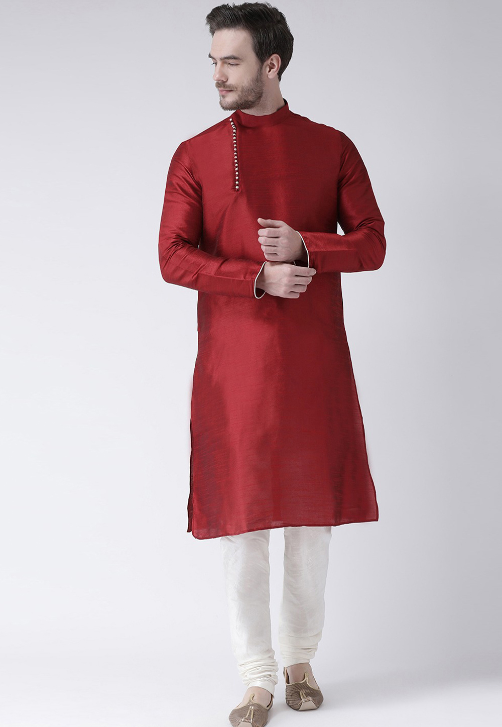 Maroon Art Silk Kurta Pajama 234997