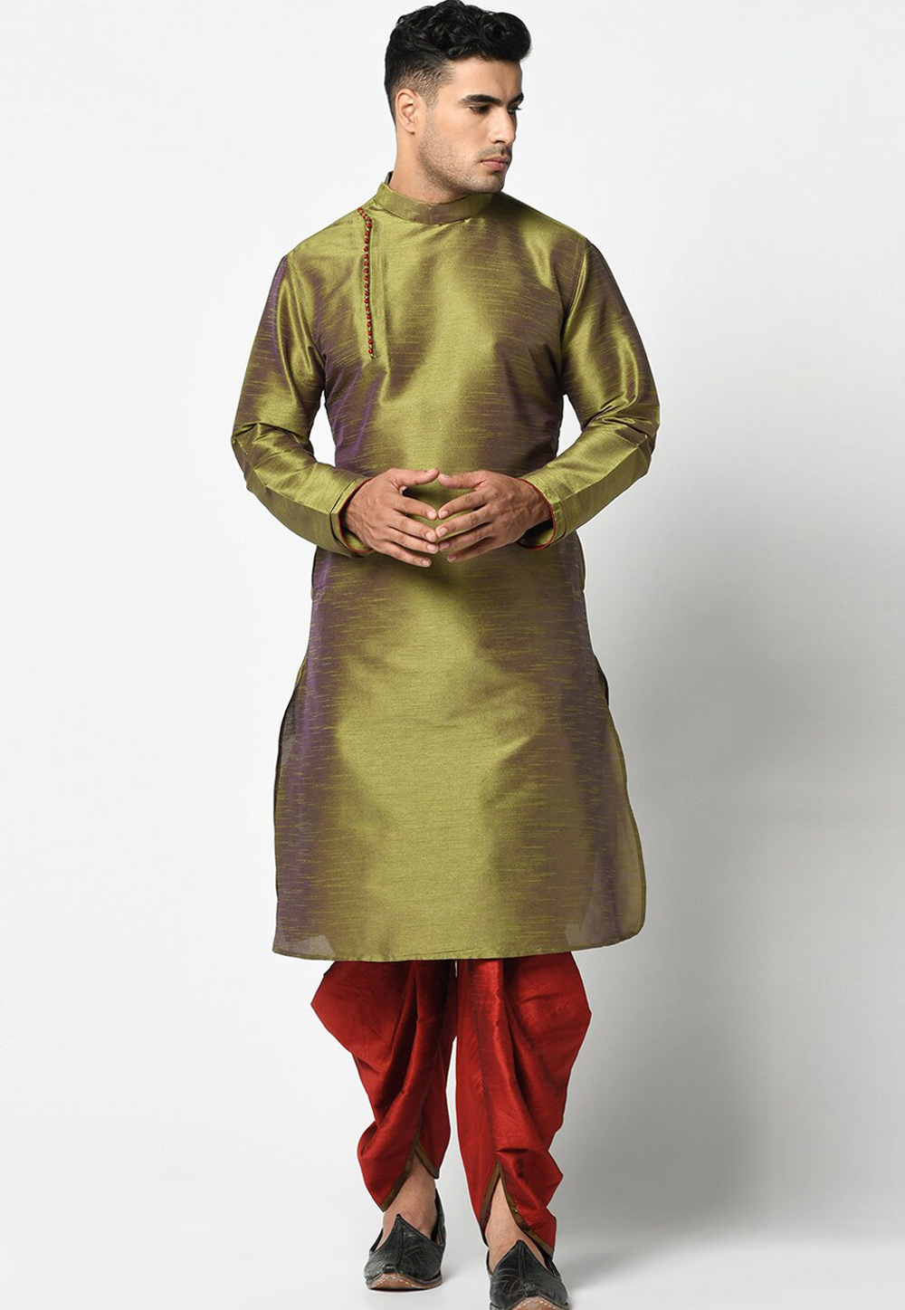 Mehndi Art Silk Dhoti Kurta 235002