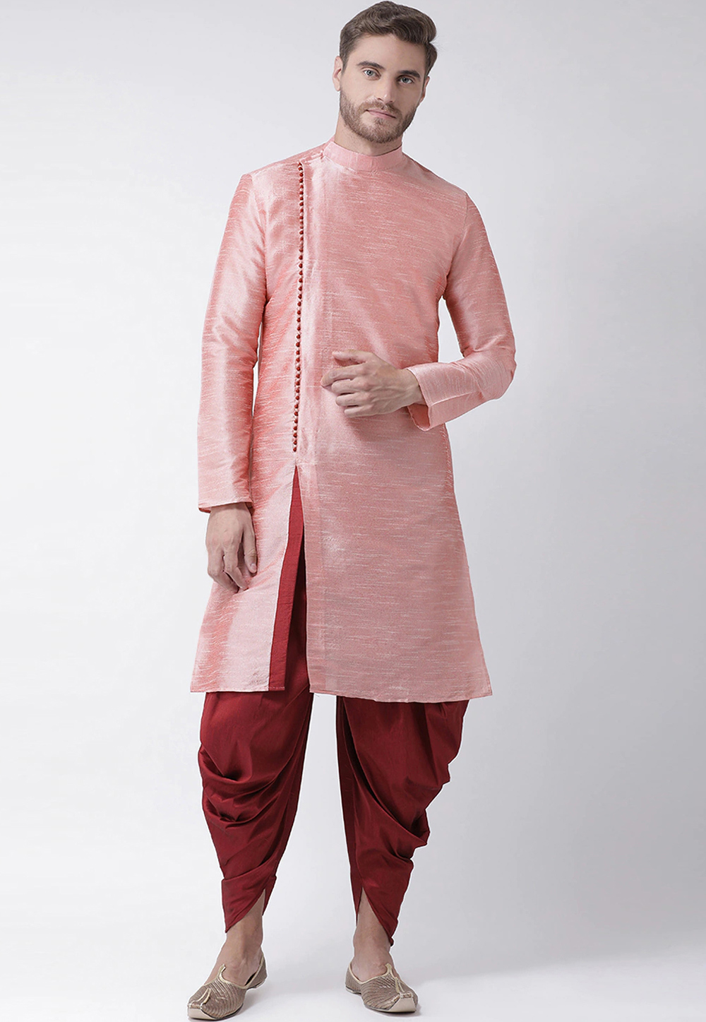 Pink Art Silk Dhoti Kurta 235004