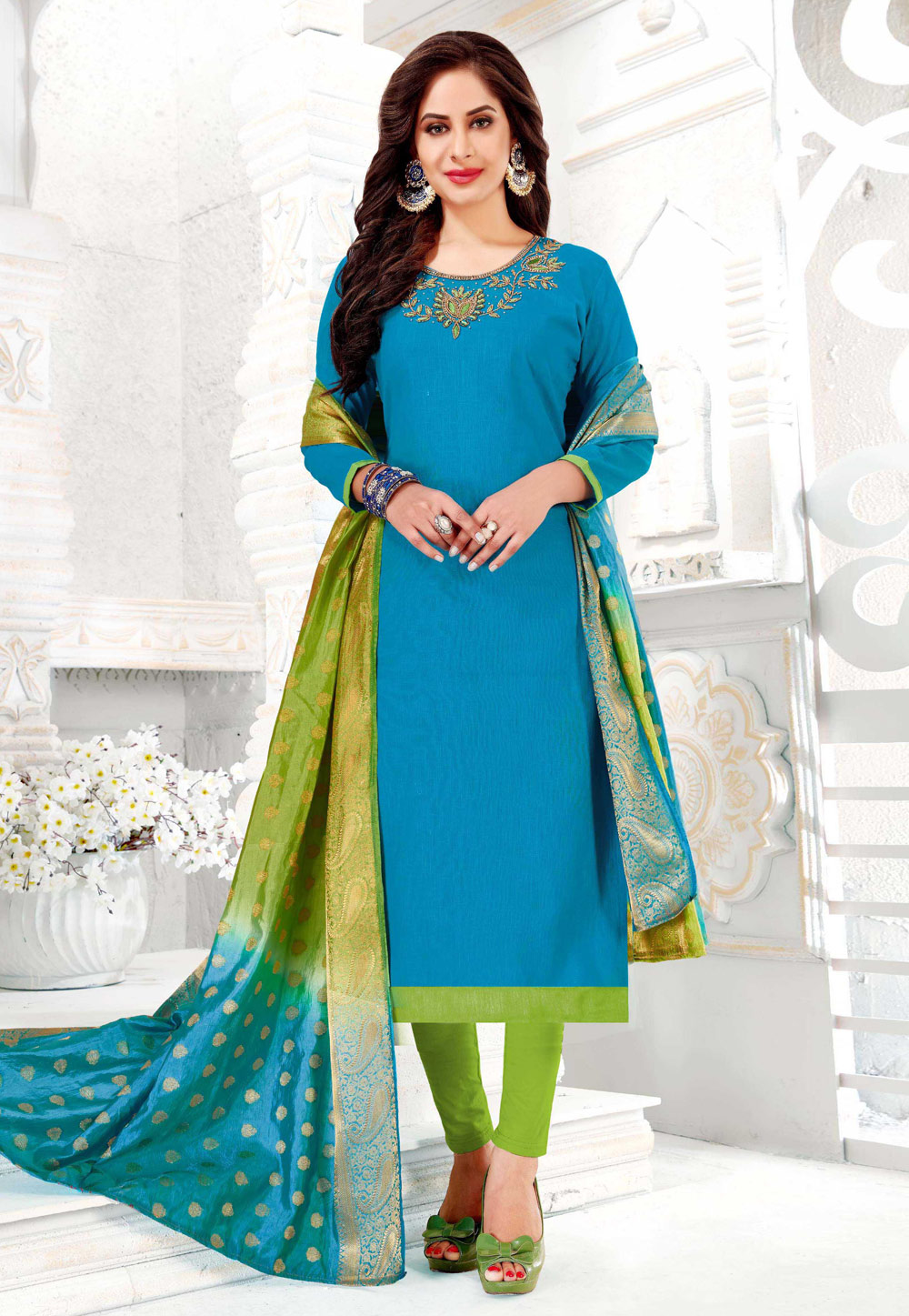 Aqua Cotton Pant Style Suit 155484