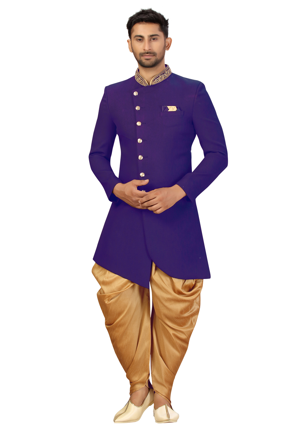 Blue Art Silk Indo Western Suit 231327