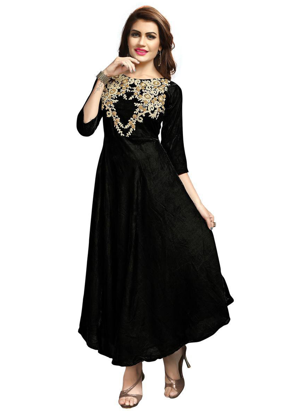 Black Velvet Readymade Kurti 192308