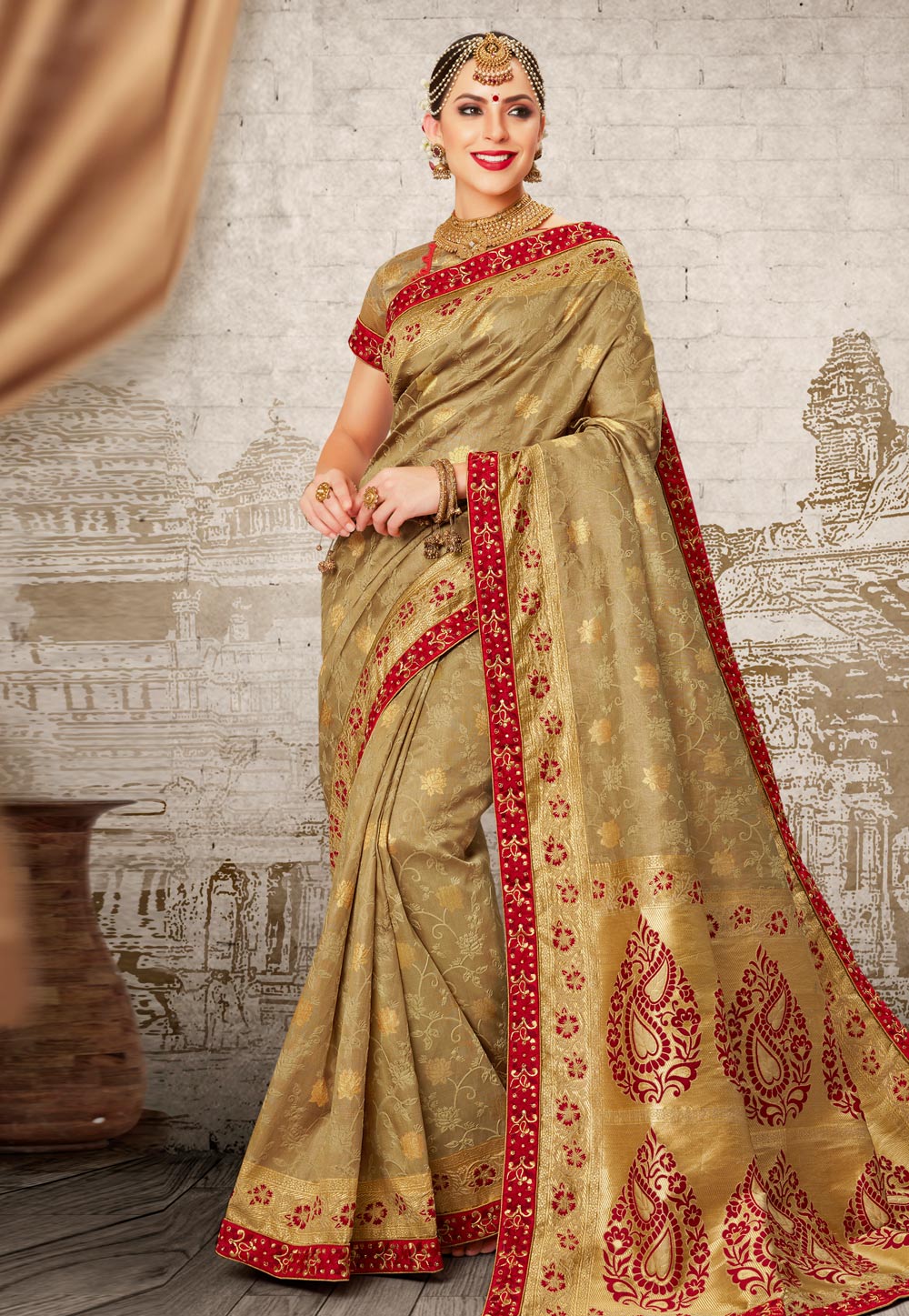 Golden Banarasi Festival Wear Saree 181265