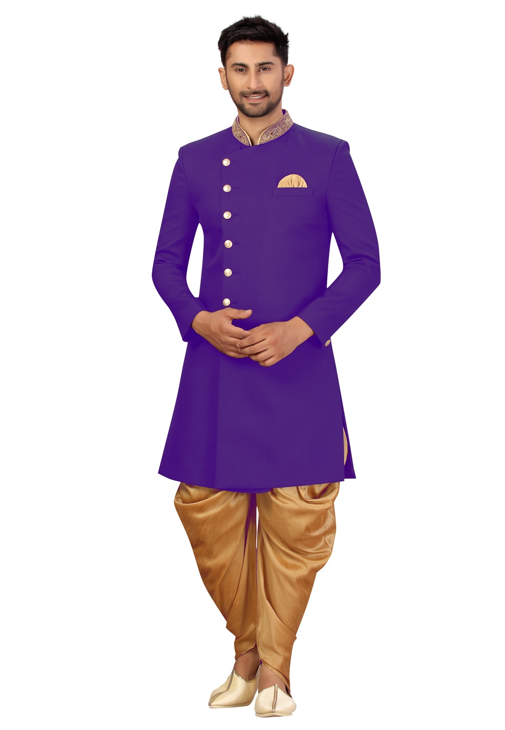 Blue Art Silk Indo Western Suit 231333
