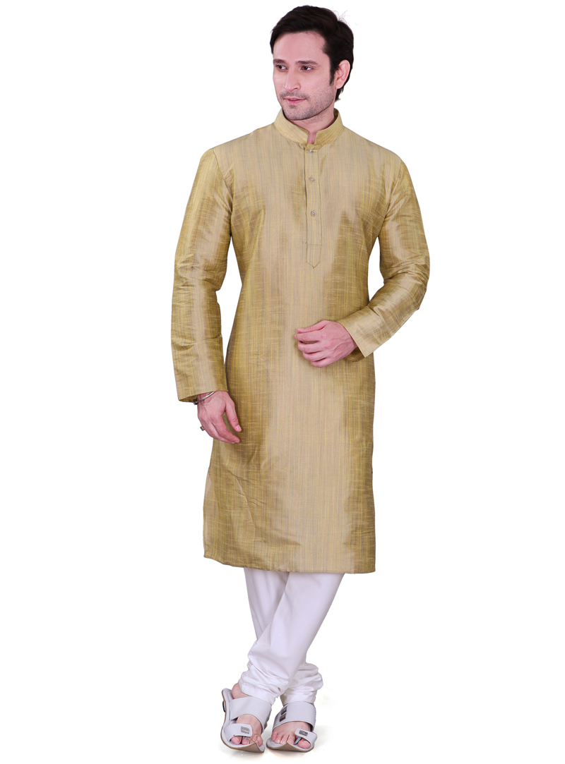 Beige Dupion Readymade Kurta Pajama 106554