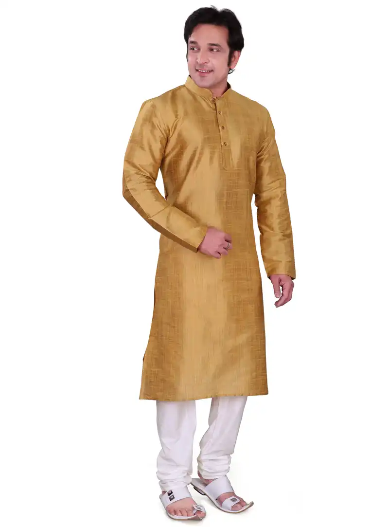 Golden Dupion Readymade Kurta Pajama 106562