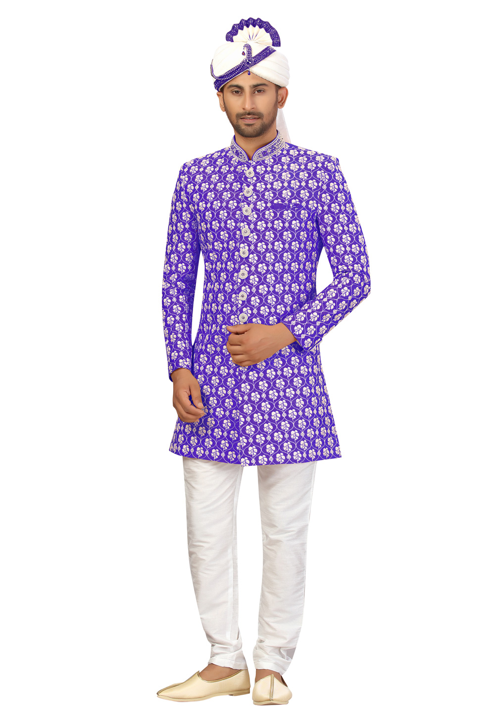 Blue Art Silk Indo Western Suit 231335