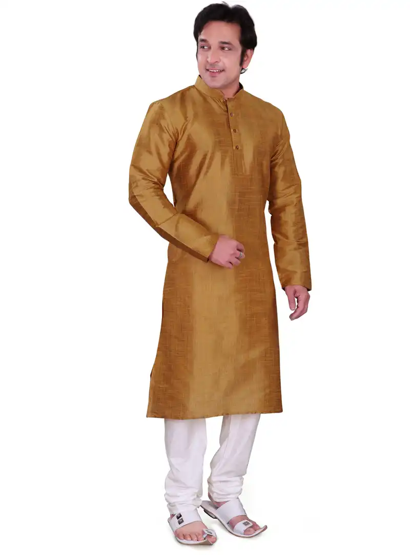 Golden Dupion Readymade Kurta Pajama 106565