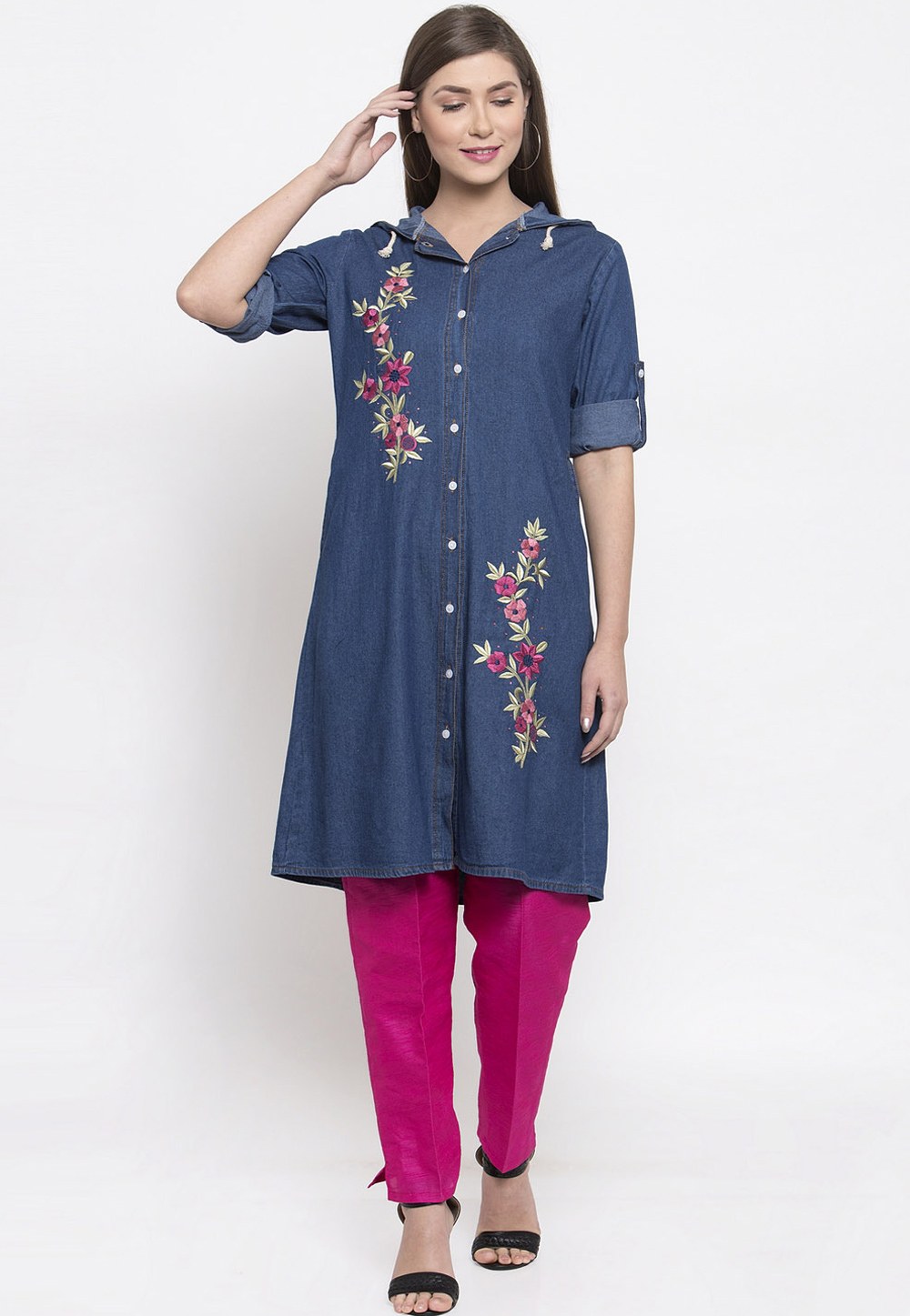 Blue Denim Readymade Kurti 192311