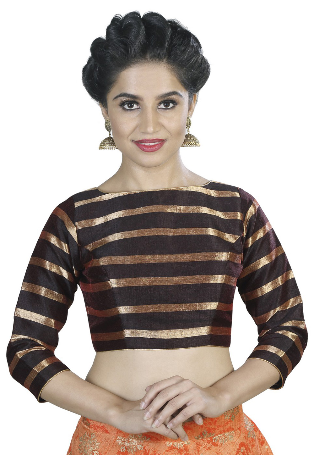 Brown Art Silk Readymade Blouse 160805