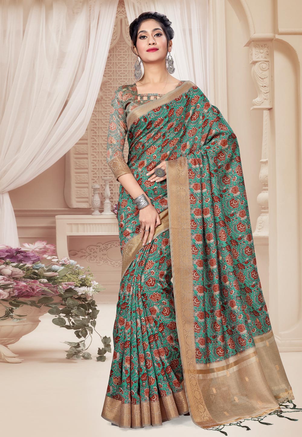 Green Art Silk Festival Wear Saree 231623