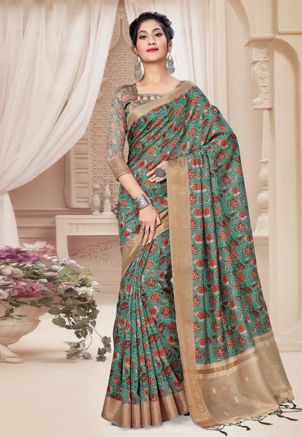 Green Art Silk Festival Wear Saree 231623