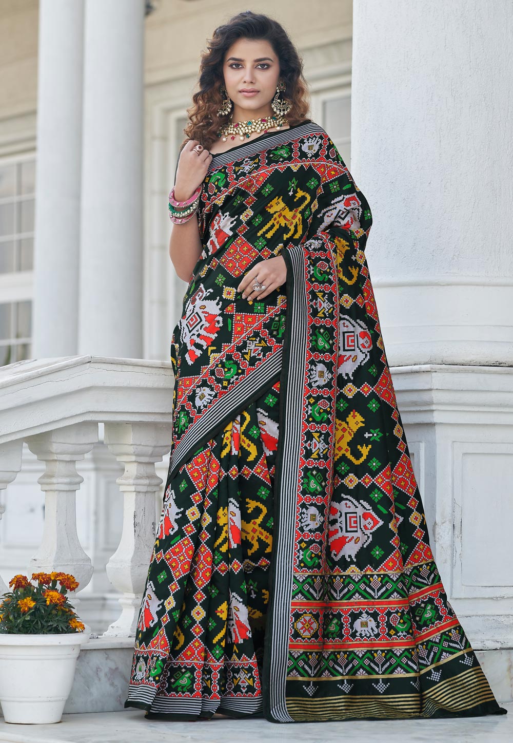 Black Patola Silk Festival Wear Saree 242767