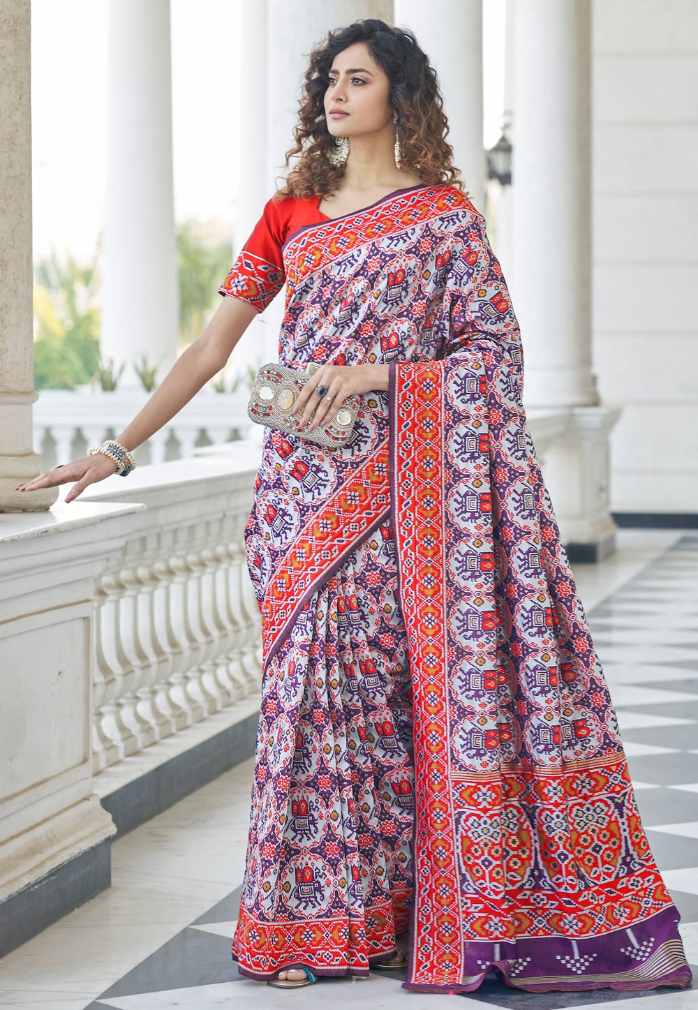 Purple Patola Silk Print Saree 248612