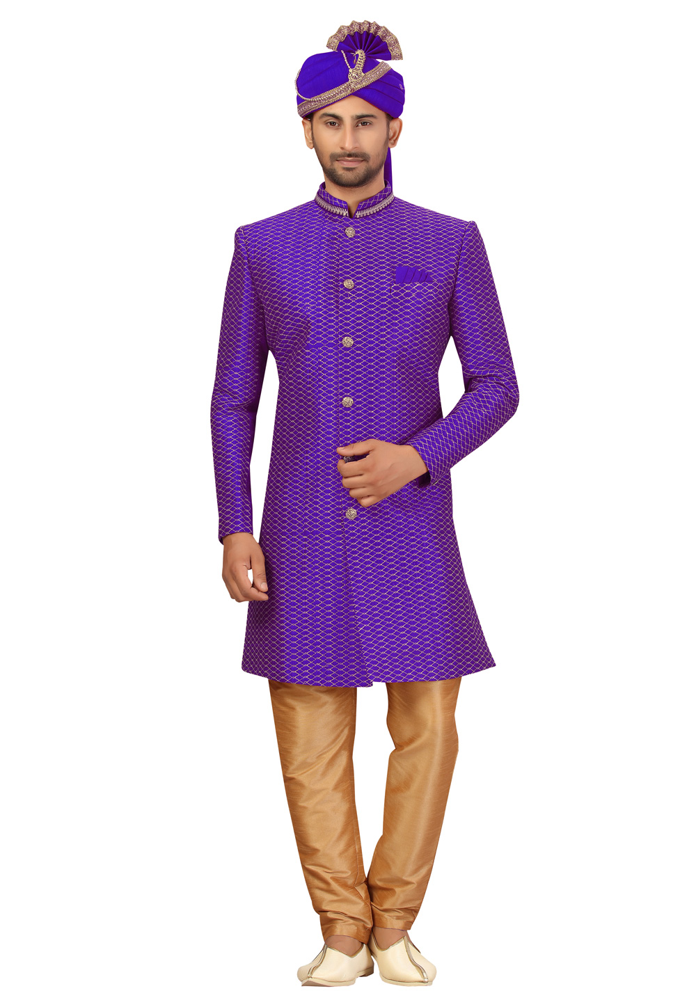 Blue Art Silk Indo Western Suit 231349