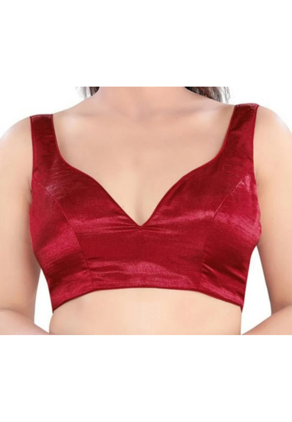 Maroon Dupion Silk Readymade Blouse 244907
