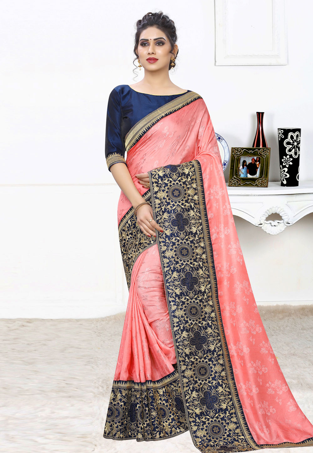 Pink Silk Jacquard Festival Wear Saree 236795