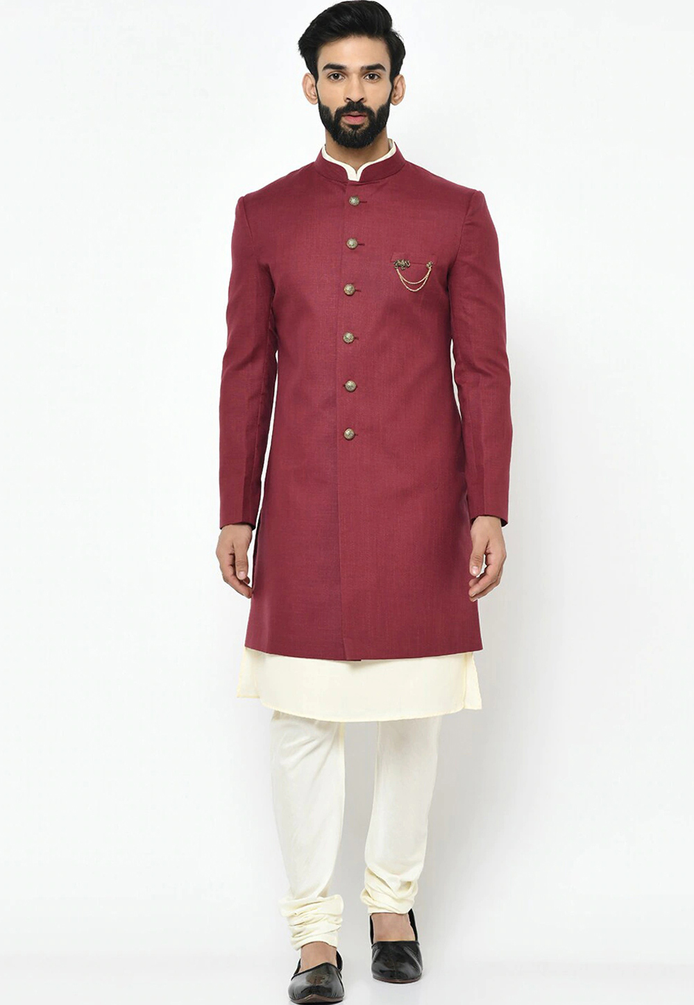 Maroon Viscose Indo Western Kurta 235181