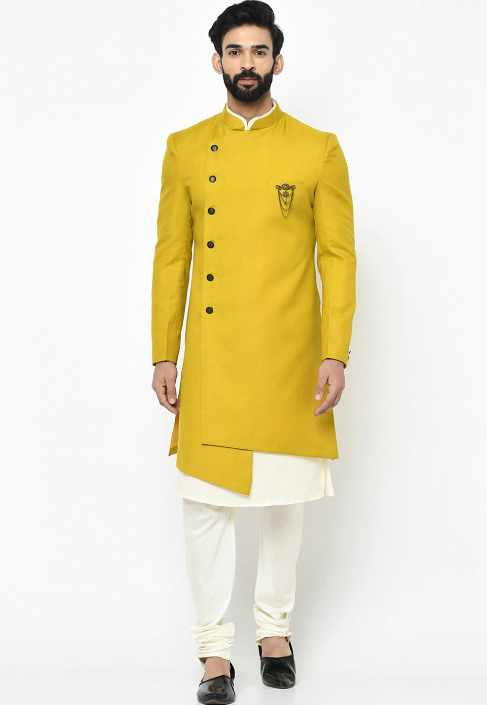 Yellow Viscose Indo Western Kurta 235183