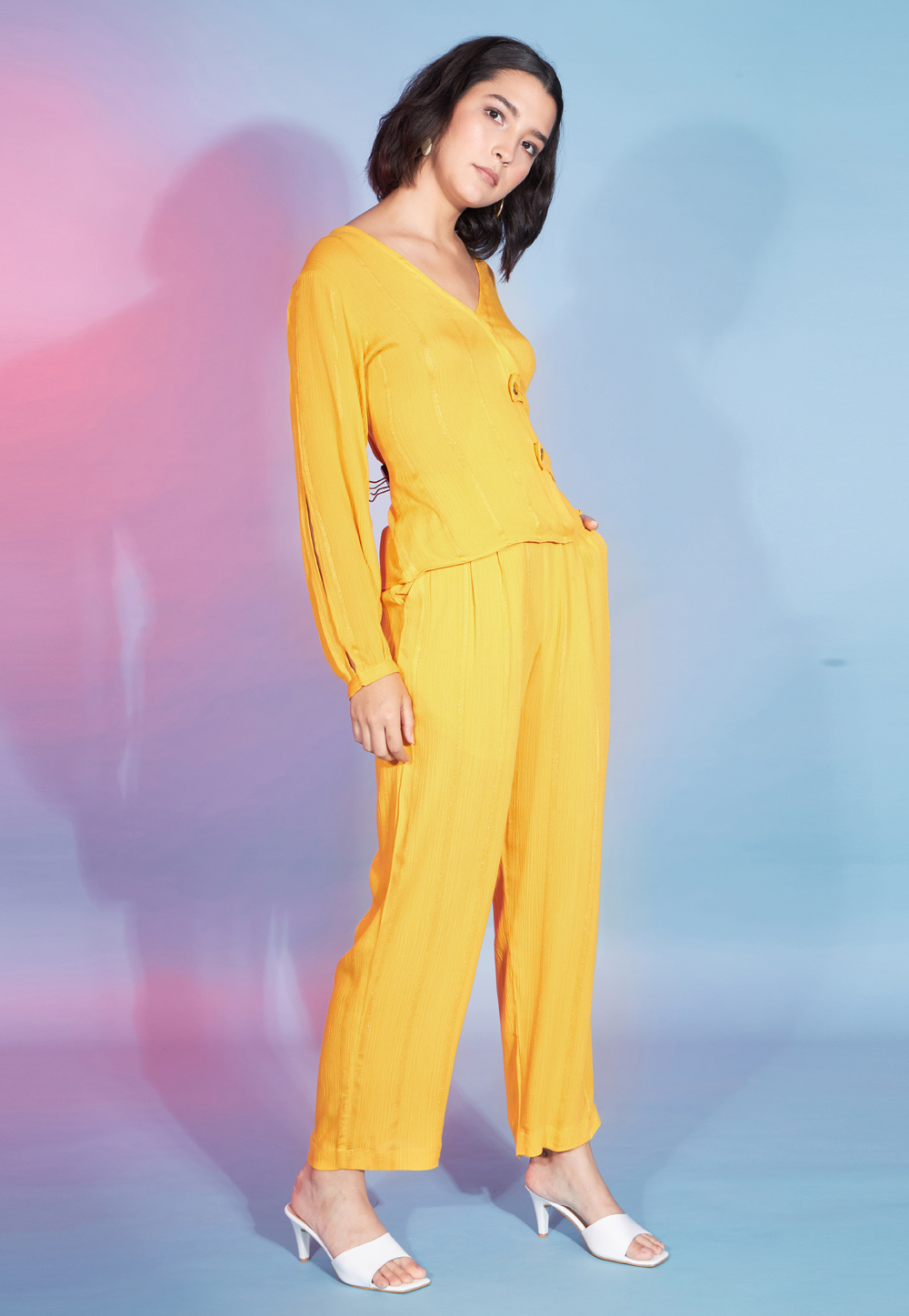 Yellow Viscose Rayon Co-Ords Set 273565