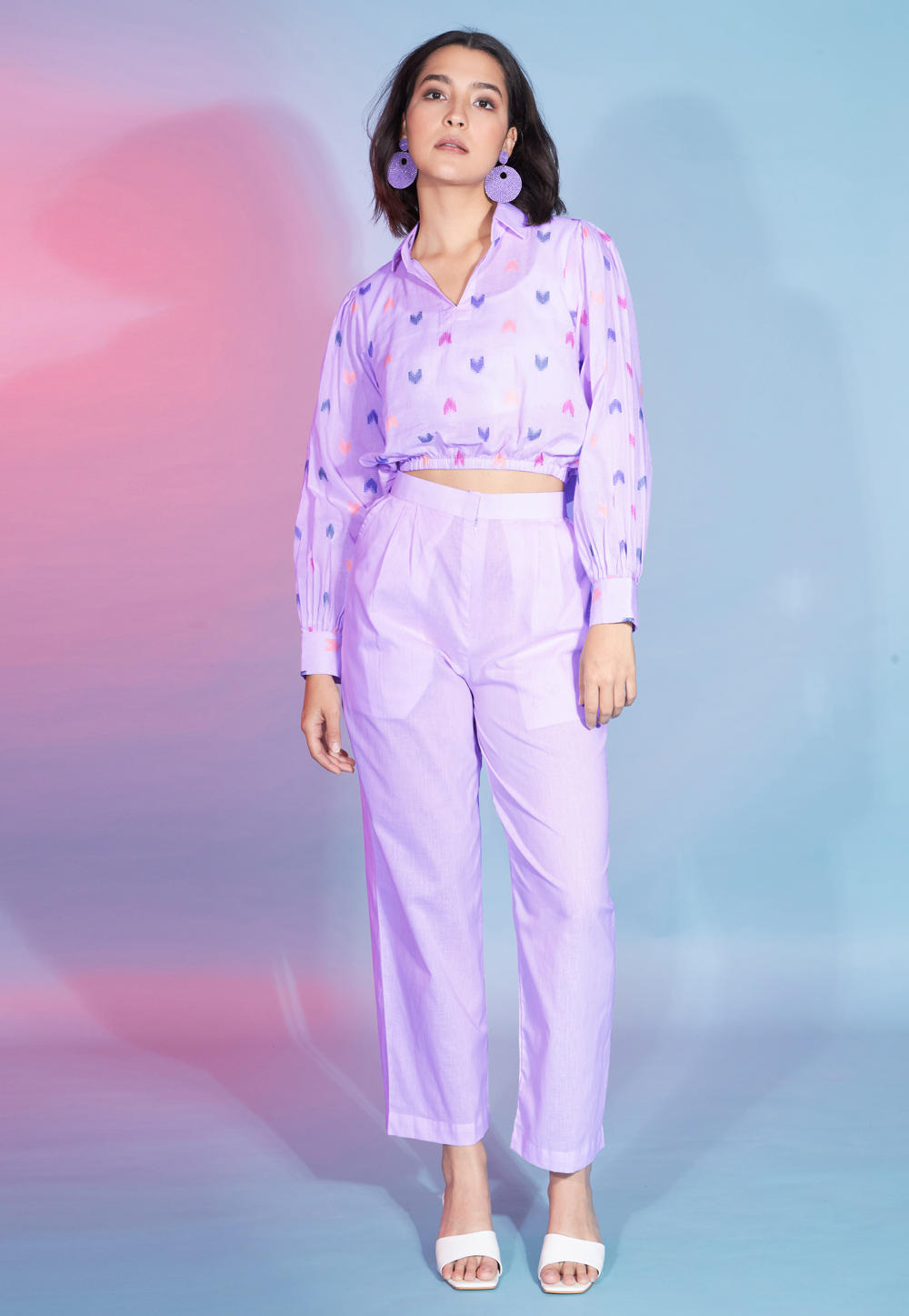 Lavender Rayon Co-Ords Set 273567