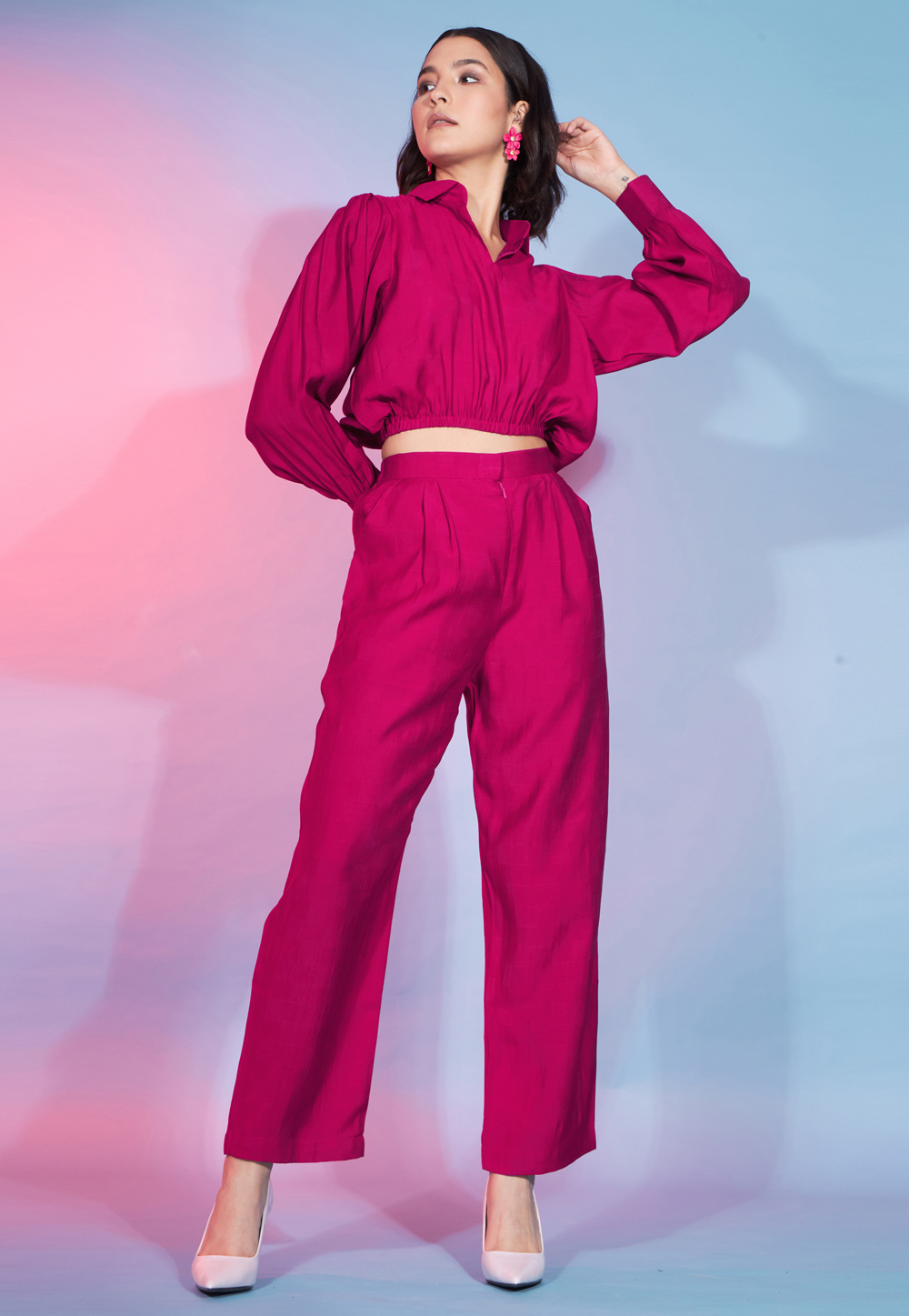 Magenta Viscose Rayon Co-Ords Set 273568