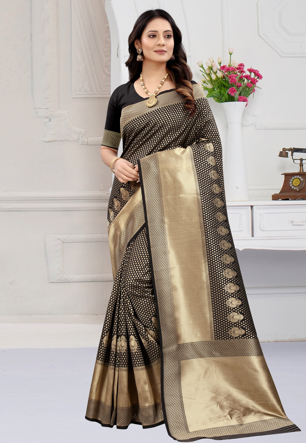Black Banarasi Festival Wear Saree 239724