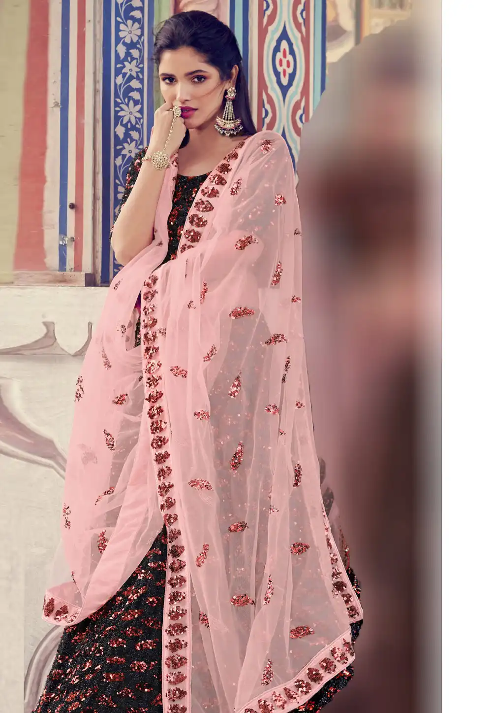 Black Lycra Designer Lehenga Choli 218979